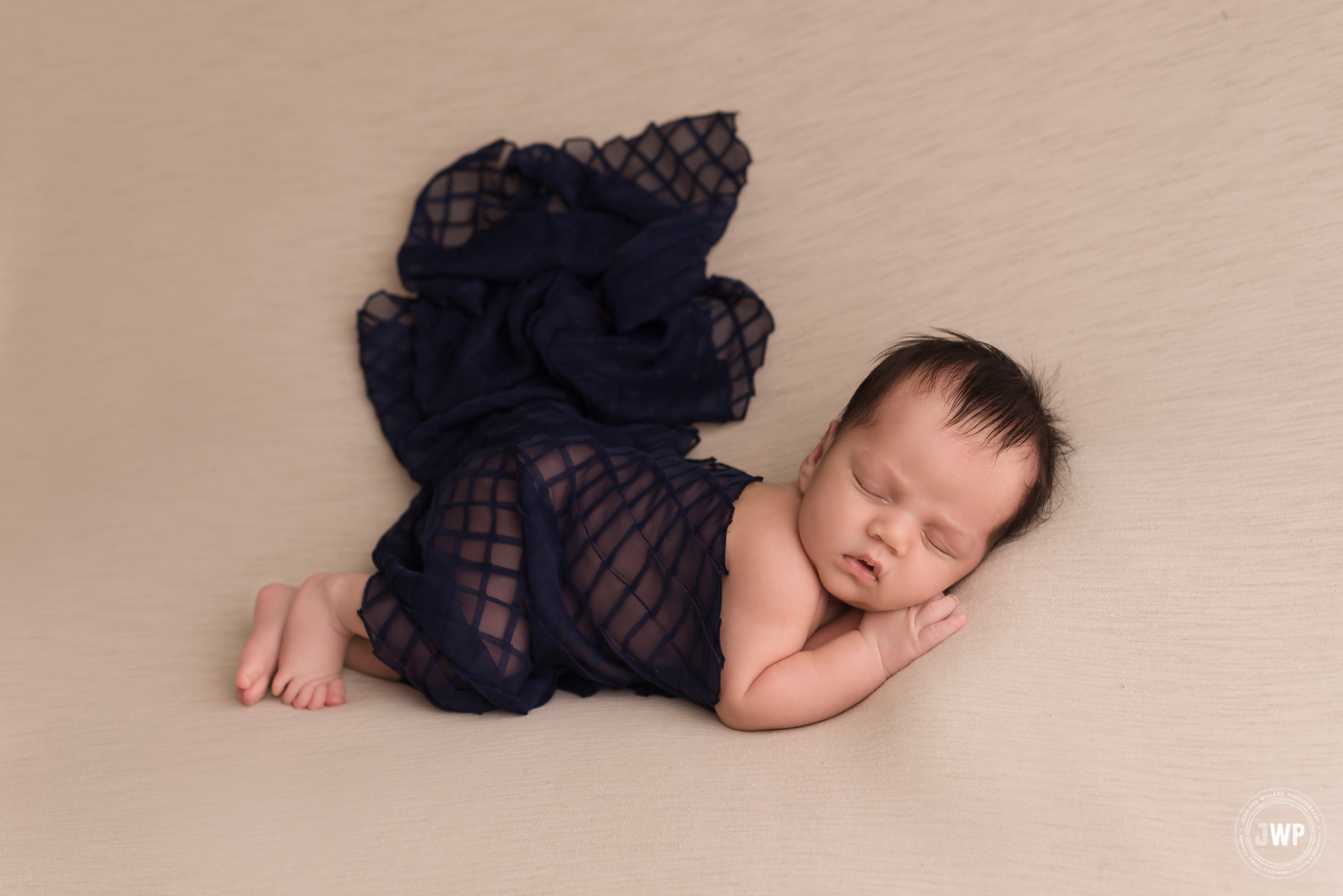 Brockville newborn photographer cream blanket