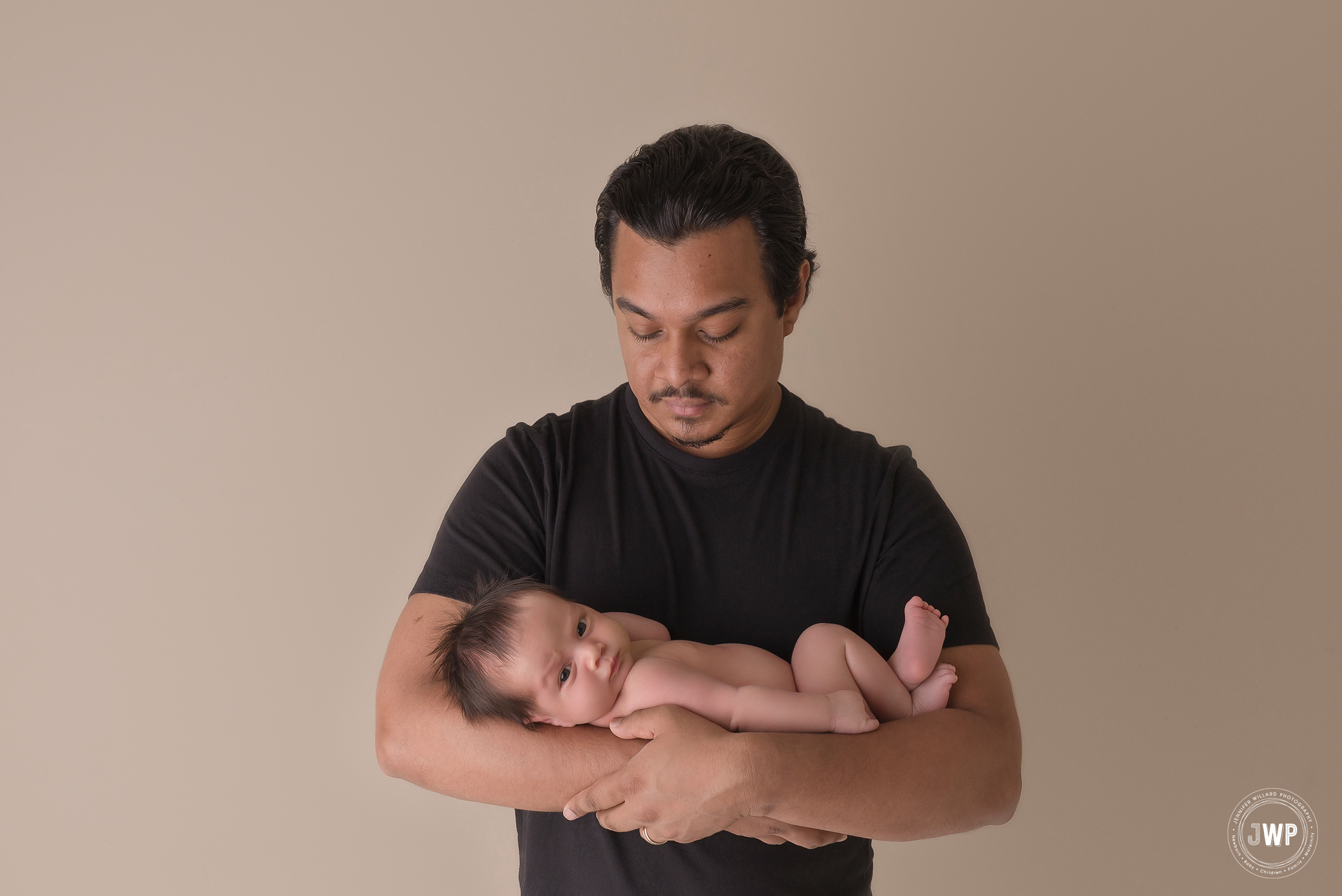 Kingston newborn photographer Father Baby Son Studio Portrait