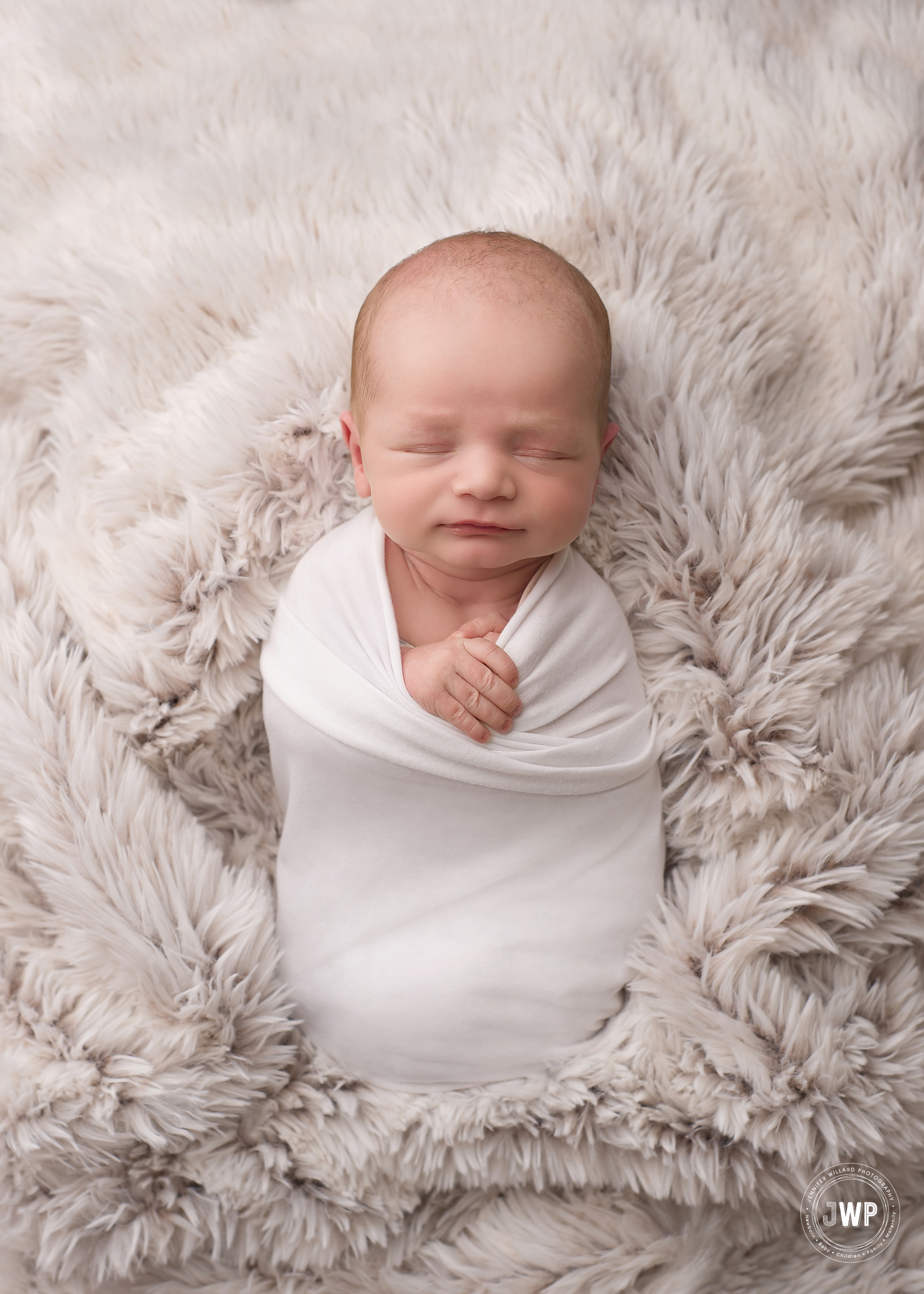 baby boy cream flokati Kingston newborn photographer