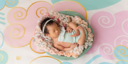 baby girl mint pink blue clouds Kingston newborn photographer