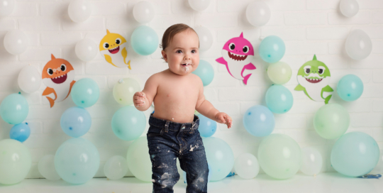 Baby Shark Cake Smash First Birthday Kingston Baby Photographer