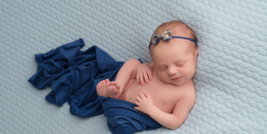 baby girl blue blanket navy wrap Kingston newborn photographer