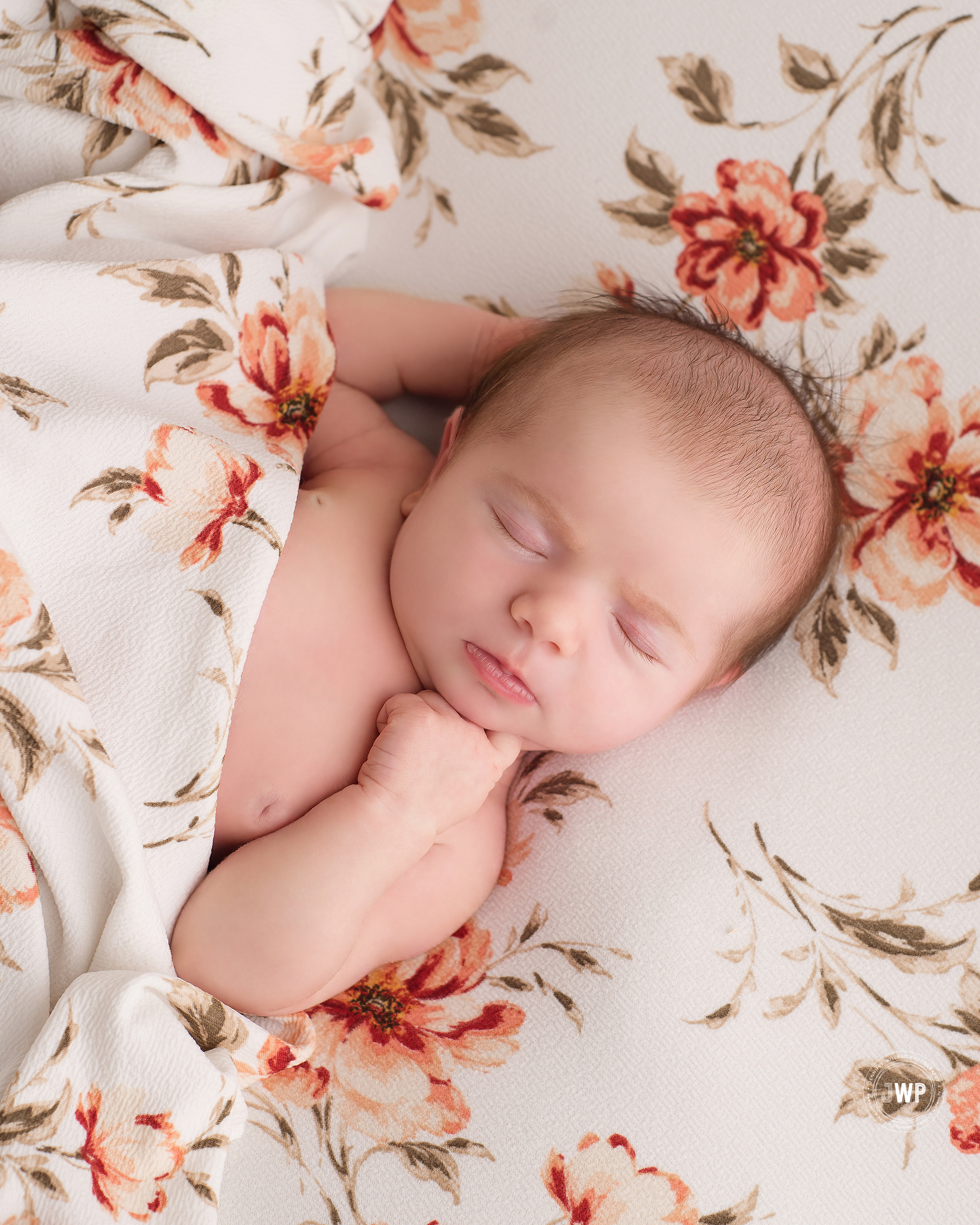 baby girl flower wrap blanket Belleville newborn photographer
