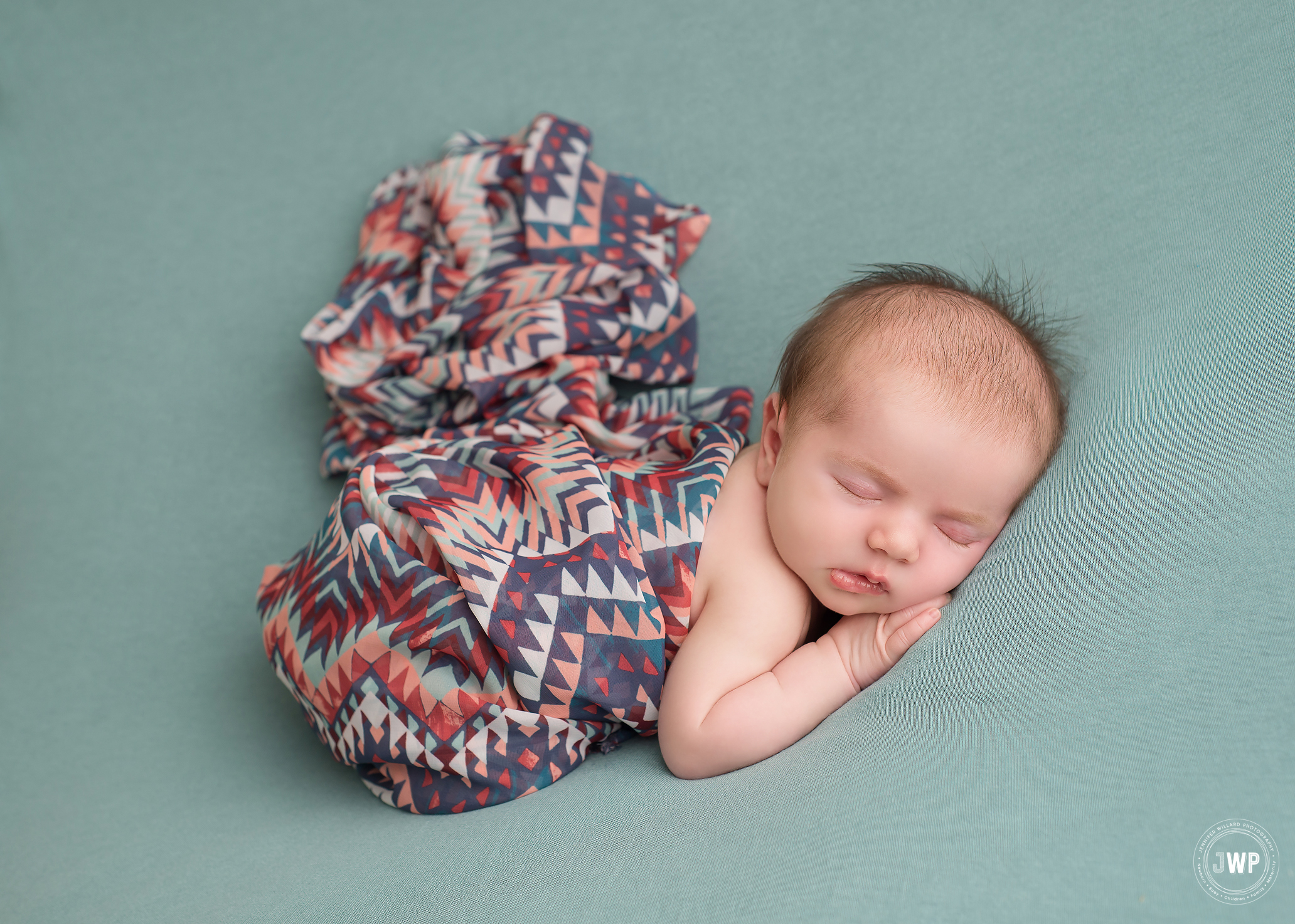 baby girl sage green blanket multi coloured wrap Kingston newborn photographer