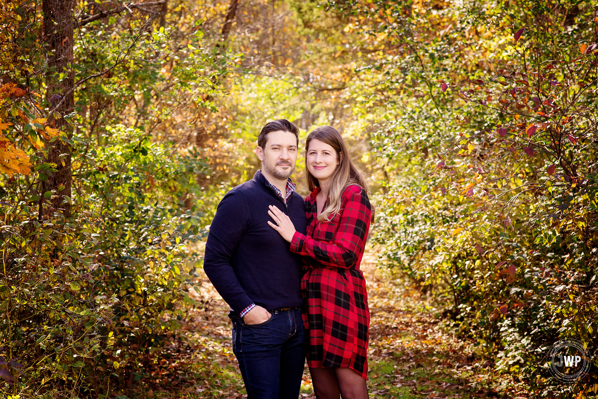 Fall Portraits Husband Wife Smiling Lemoine Point Kingston