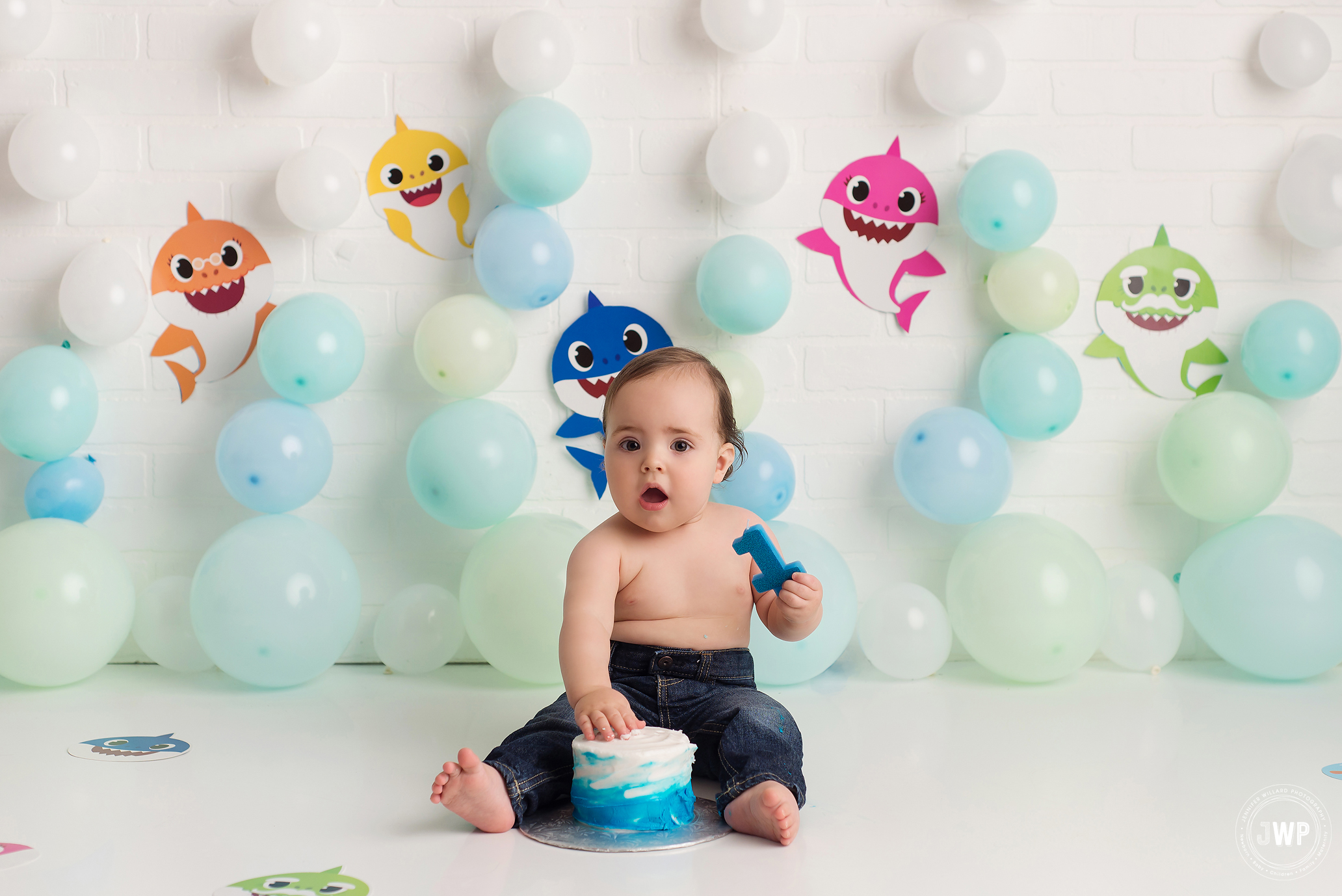 First Birthday Baby Boy Baby Shark Theme Kingston Photographer