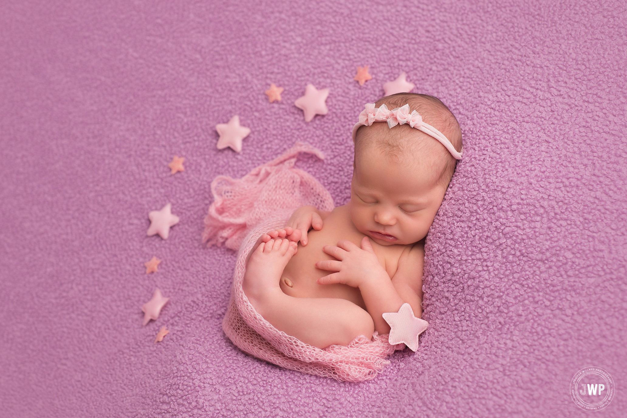 baby girl purple blanket stars Kingston newborn photographer