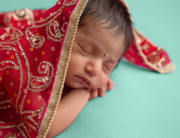 baby girl Sari red mint Kingston newborn photographer