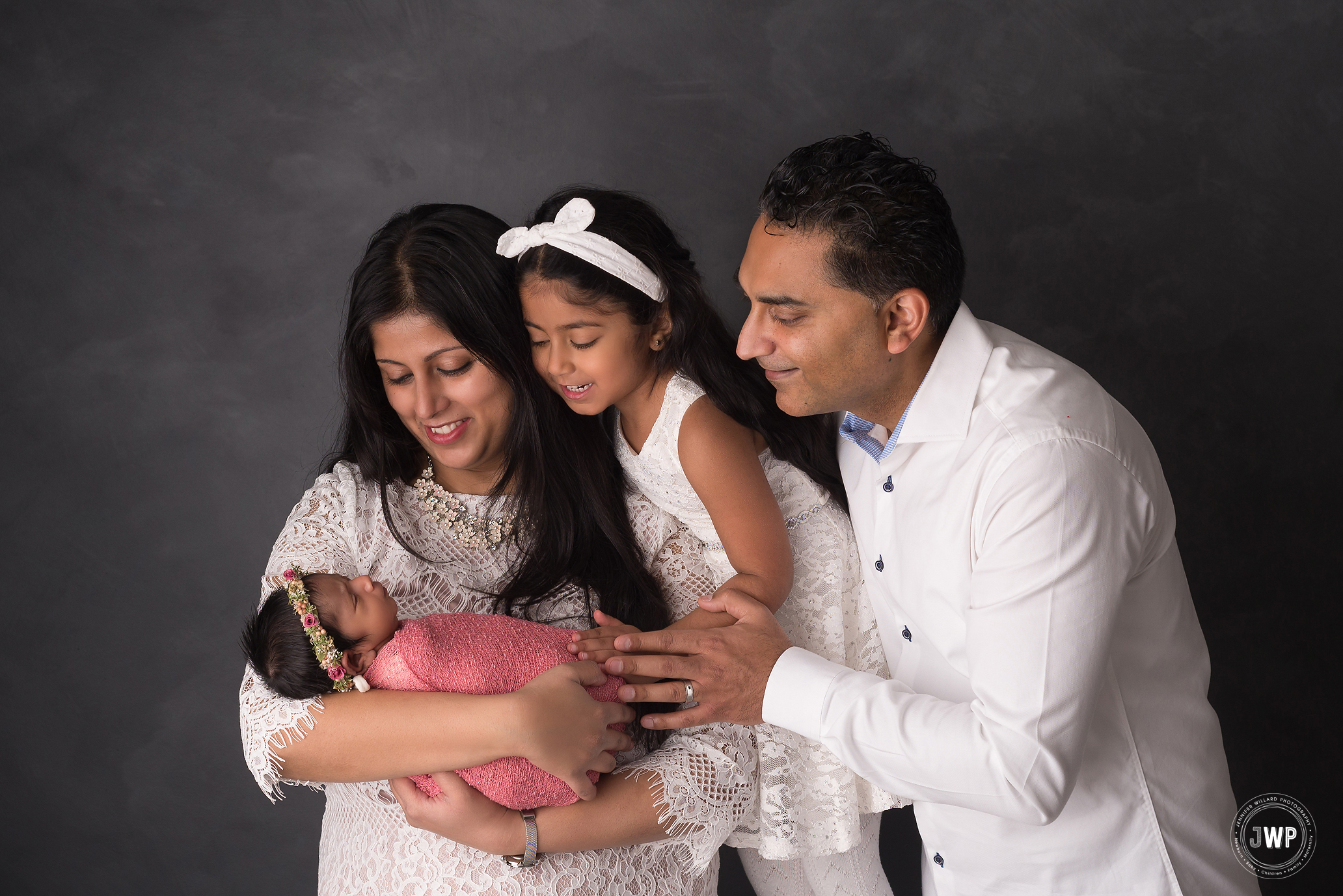 baby girl pink wrap sister Mother Father Kingston portrait studio