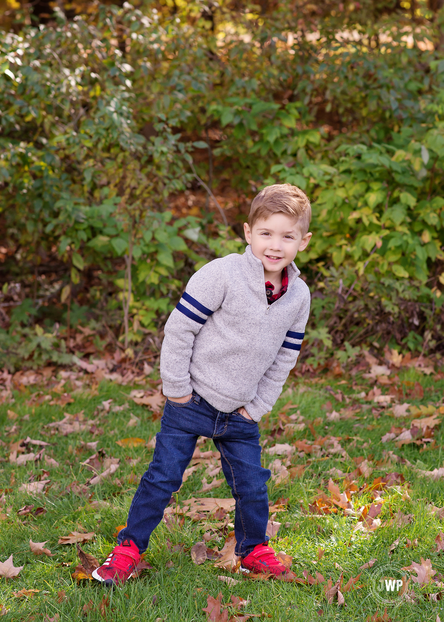 little boy Fall Portrait Lemoine Point Kingston Ontario Photographer