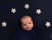 newborn boy blue blanket stars Kingston baby photographer