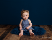 baby boy blue romper fur backdrop Kingston family photographer