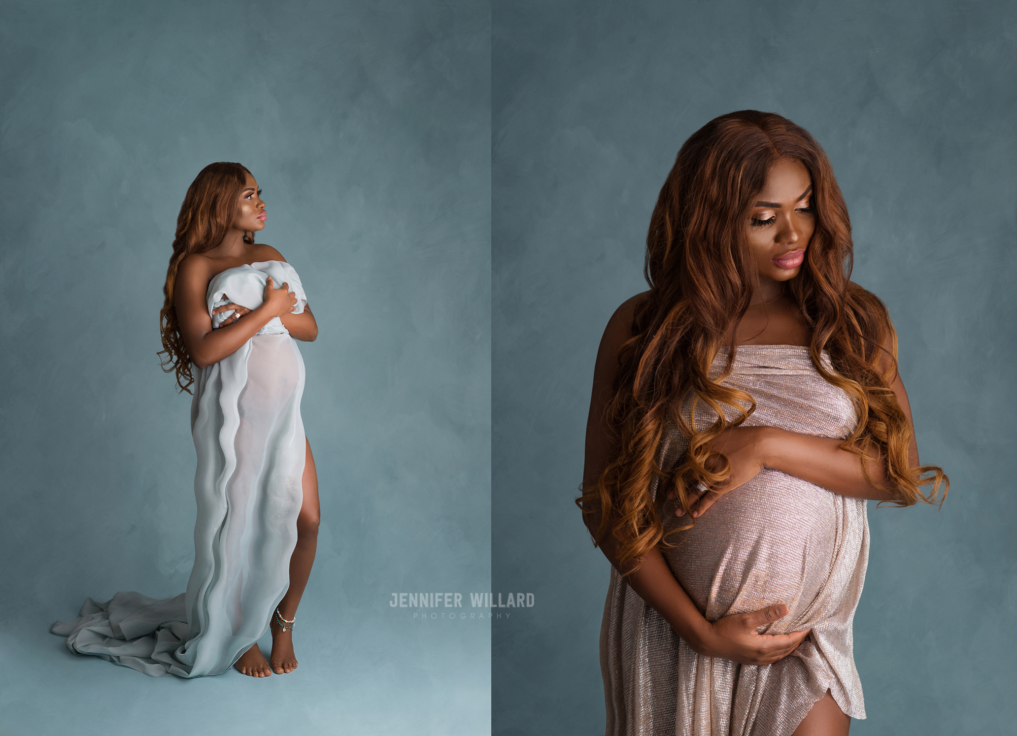 fabric style maternity portraits