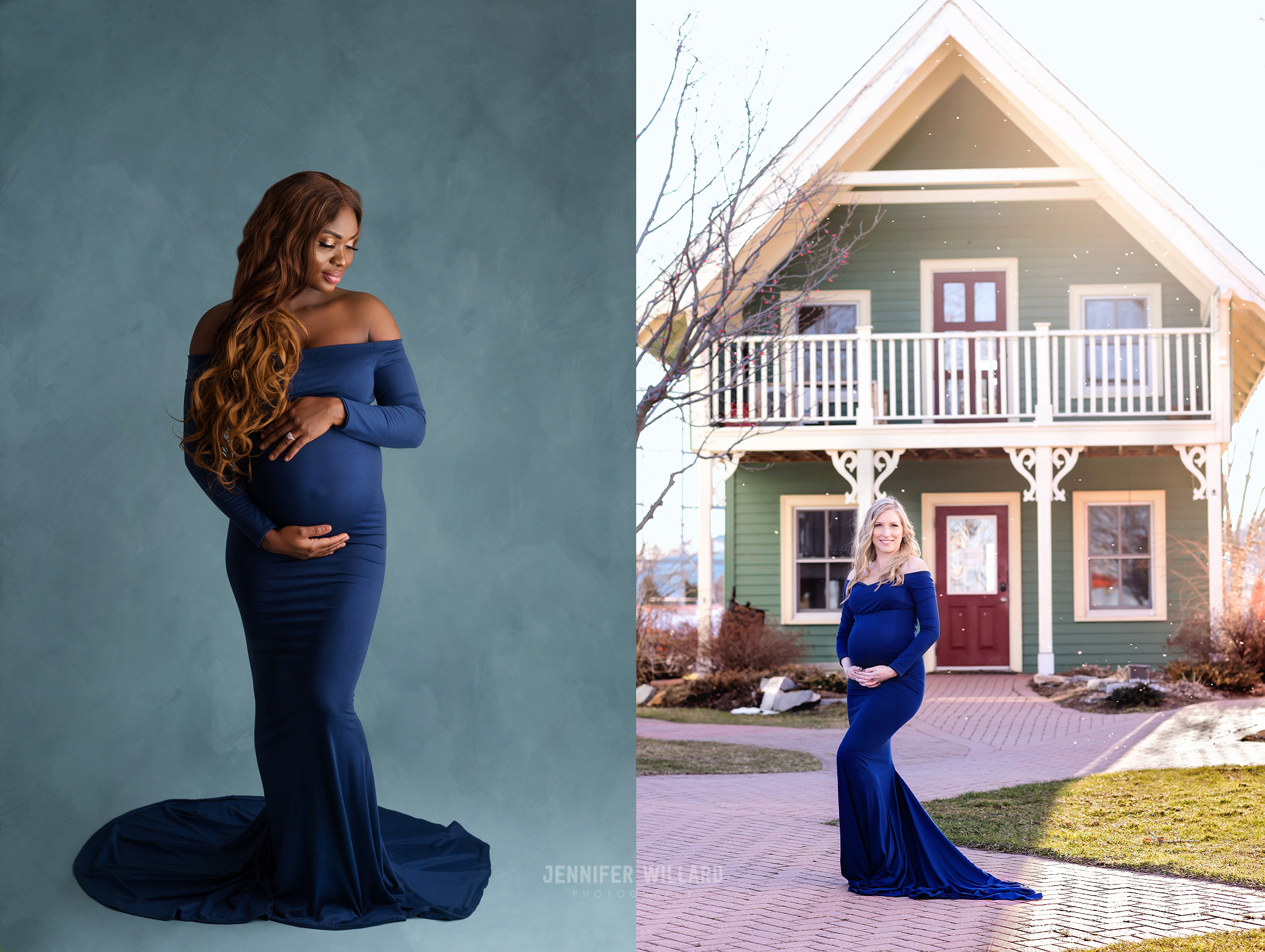 blue dress with train maternity dress