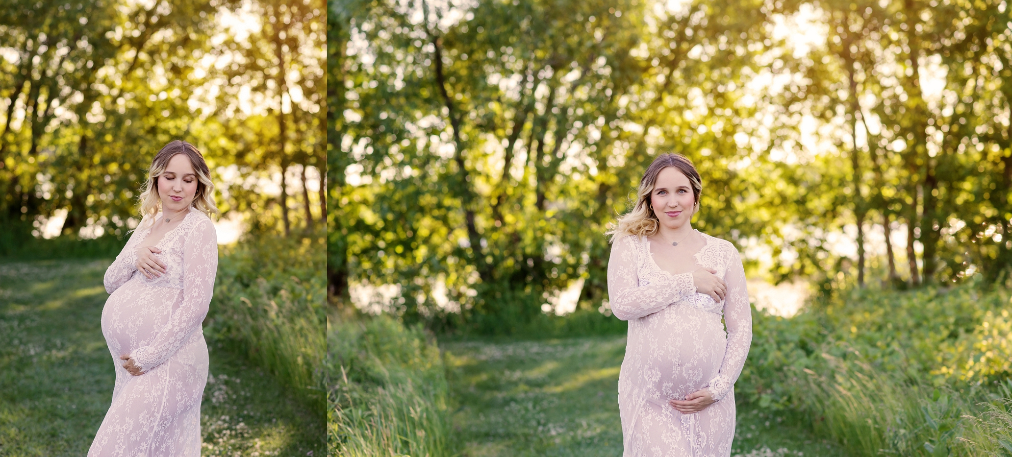 white lace maternity dress